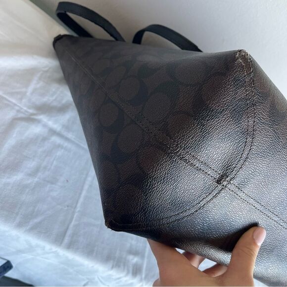 COACH Signature Jacquard Ava City Tote Laptop Work Bag Reversible Metro Tote - Picture 9 of 13